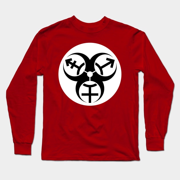 Trans Biohazard - White Circle Long Sleeve T-Shirt by GenderConcepts